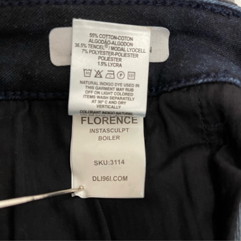 DL1961 Florence Instasculpt Boiler Skinny Black Metallic/Blue Jean Hybrid 28 - Picture 11 of 11